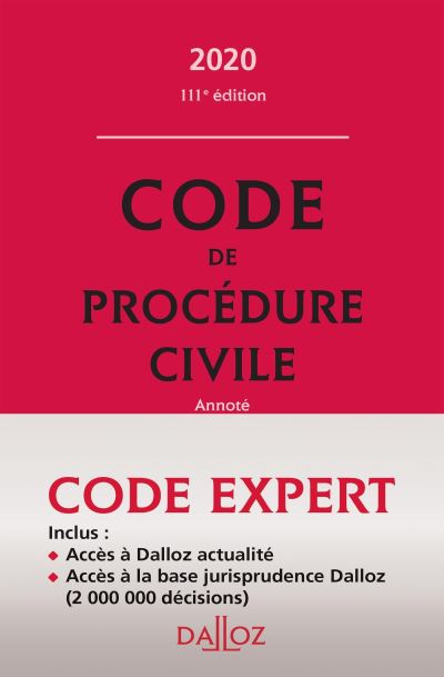 Code Dalloz Expert Code de procédure civile 2020 Livre avec 1 CD audio