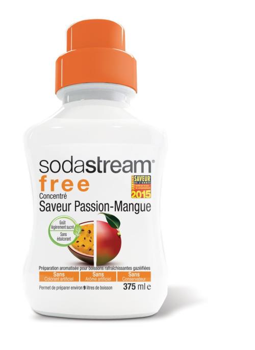 Concentr Sodastream Free saveur Passion - Mangue, 375 ml pour 6
