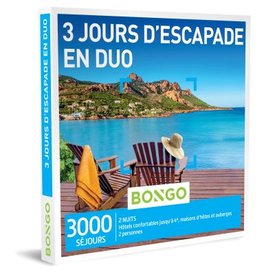 BONGO 3 JOURS D ESCAPADE EN DUO Coffret Cadeau Achat Prix Fnac