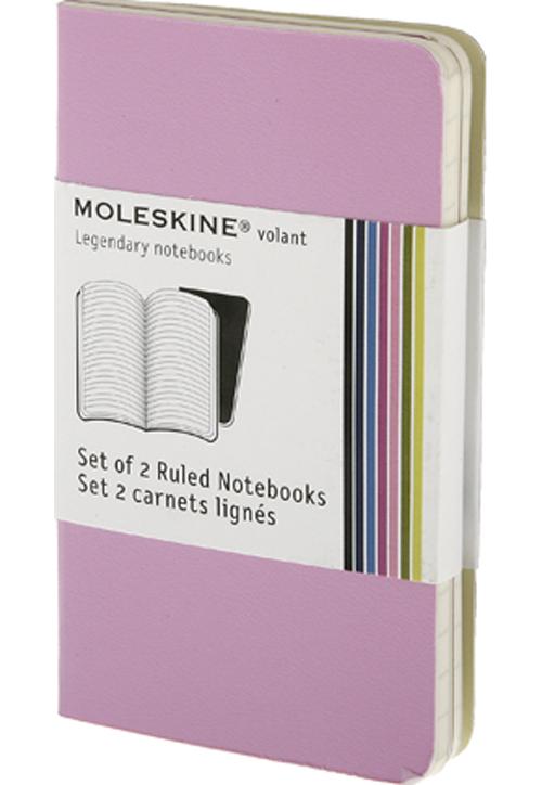 Carnet Moleskine Volant lot de 2 carnets Petit format 9 x 14 cm Pages lignes Couverture souple Rose et magenta pour 6