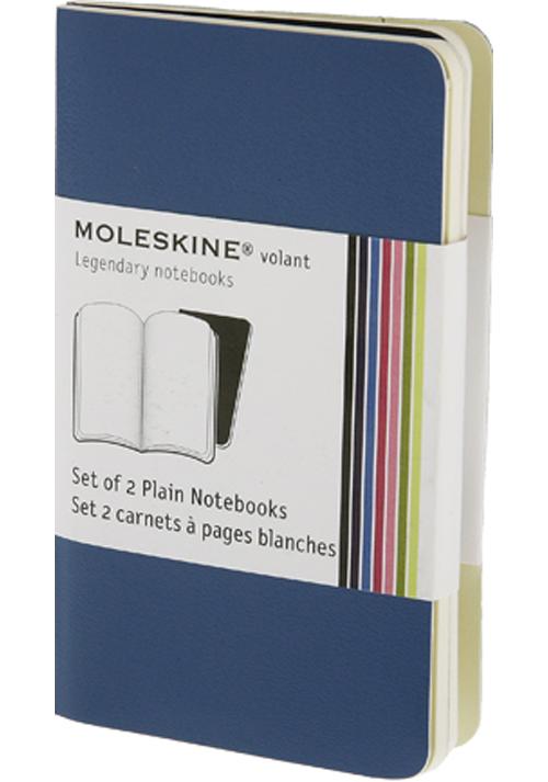 Carnet Moleskine Volant lot de 2 carnets Trs petit format 6,5 x 10,5 cm cm Pages blanches Couverture souple Bleu et marine pour 6