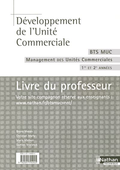 Developpement De L Unite Commerciale Bts Muc Management Des Unites