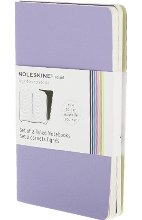 Carnet Moleskine Volant lot de 2 carnets Petit format 9 x 14 cm Pages lignes Couverture souple Violet pour 9