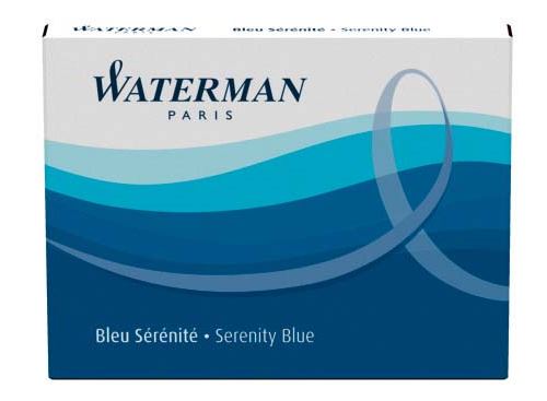 Etui de 8 cartouches longues Waterman encre bleu srnit pour 3