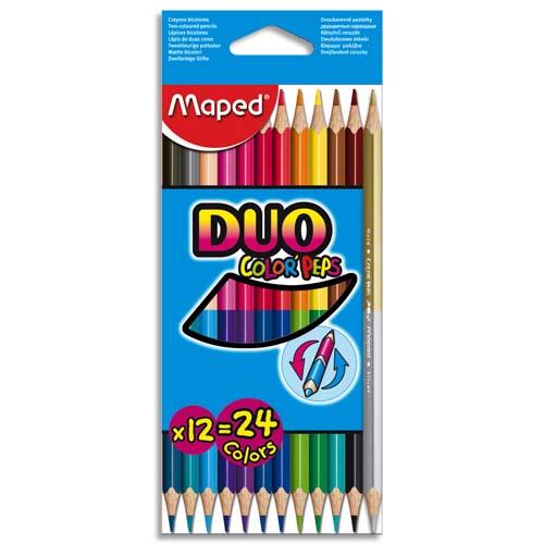 Pochette 12 crayons de couleurs Maped ColorepS Duo pour 3