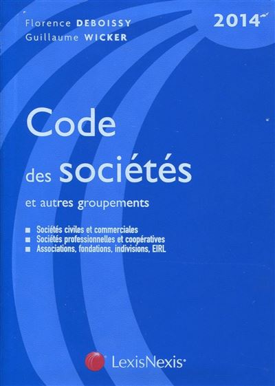 Code Des Societes Et Autres Groupements Edition Reli