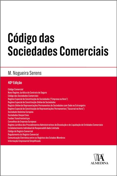 Código das Sociedades Comerciais 40ª Edição Brochado Manuel