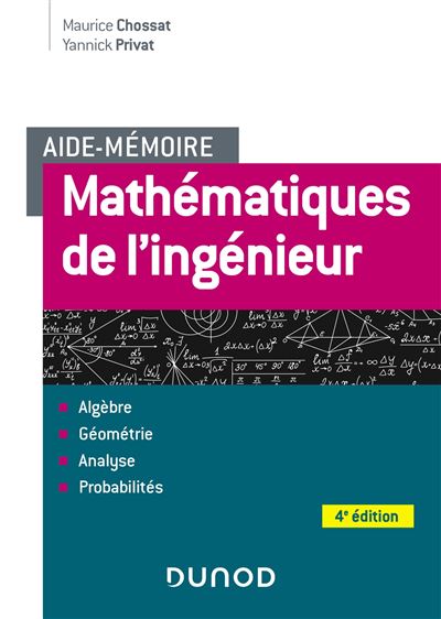 Aide mémoire Mathématiques de l ingénieur 4ème édition broché