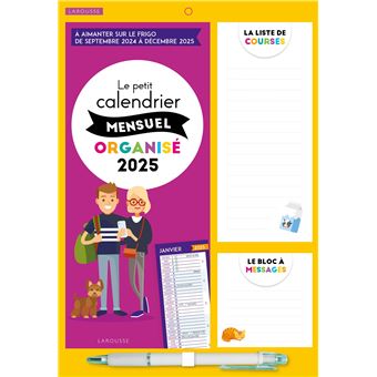 Le petit calendrier mensuel famille organisée 2025 broché Collectif