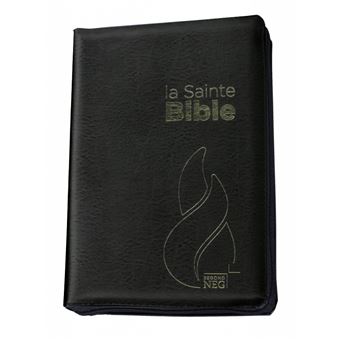 Bible Segond NEG Compacte Couverture Souple Fibrocuir Noir Avec