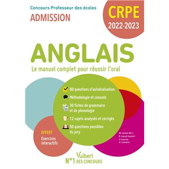 CRPE Concours Professeur des écoles Anglais Le manuel complet