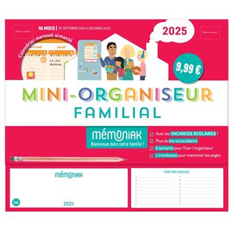 Mini Organiseur Familial M Moniak Calendrier Familial Mensuel Sept