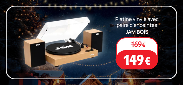 Platine vinyle Jam Bois avec paire d''enceintes