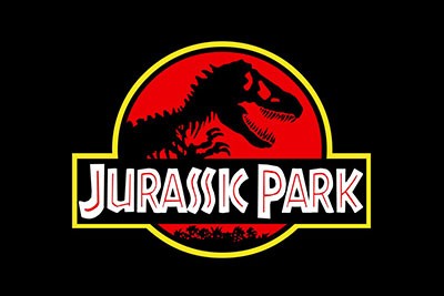 Dinosaurios y logotipos de Jurassic Park