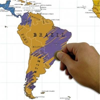Luckies - Cadeau Carte du monde à  gratter