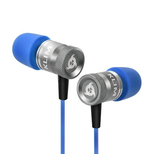 KLIM Fusion Écouteurs Haute Qualité Audio - Innovant : Intra-auriculaire avec Mousse à Mémoire de Forme (Bleu)