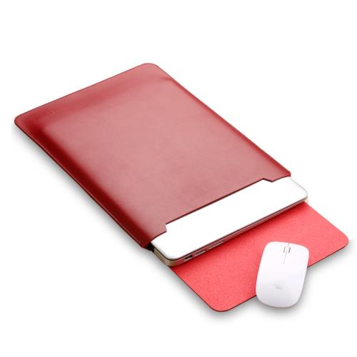 Sacoche SOYAN Bag avec Mouse Pad pour MacBook 12 pouces avec Retina Display (2015) - Wine Red