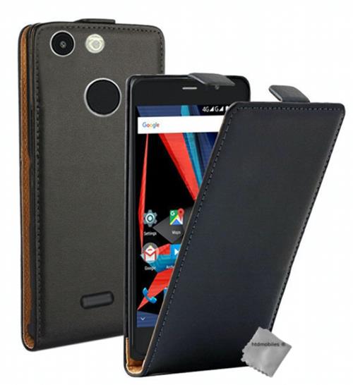 Housse etui coque pochette PU cuir fine pour Archos 55 Diamond Selfie Lite - NOIR