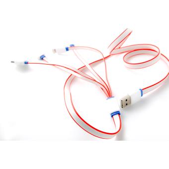 Cable Usb 4 En 1 Multi Connecteurs Charge Synchronisation Universel Rouge Chargeur Pour Telephone Mobile Achat Prix Fnac