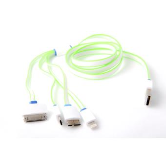Cable Usb 4 En 1 Multi Connecteurs Charge Synchronisation Universel Vert Chargeur Pour Telephone Mobile Achat Prix Fnac