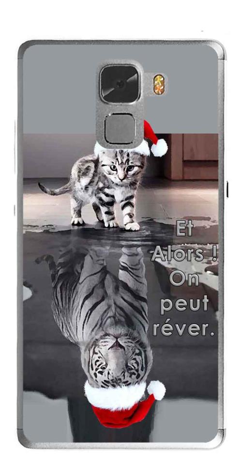 Coque TPU gel souple HTC One A9 design Chat Tigre Blanc Bonnet Et Alors !