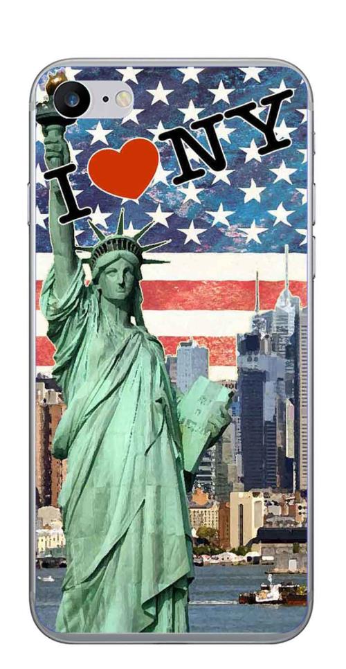 Coque TPU gel souple Apple iphone 7 design New York 4 avec cœur rouge