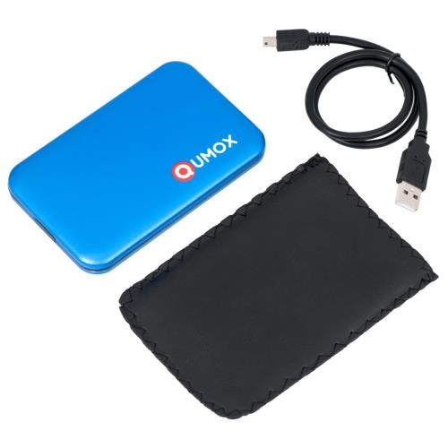 Boîtier externe USB 2.0 pour disque dur 2,5 SATA SSD HDD disque dur avec câble bleu