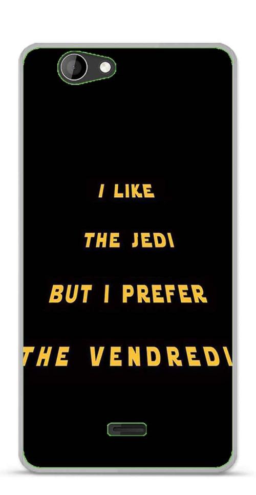 Coque TPU gel souple Wiko Highway Signs design Citation "I like Jedi"