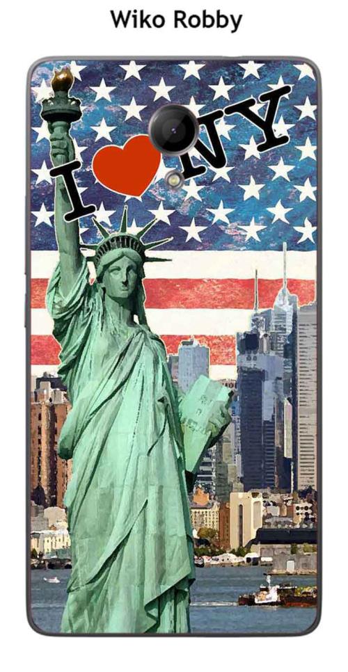 Coque Wiko Robby design New York 4 avec cœur rouge
