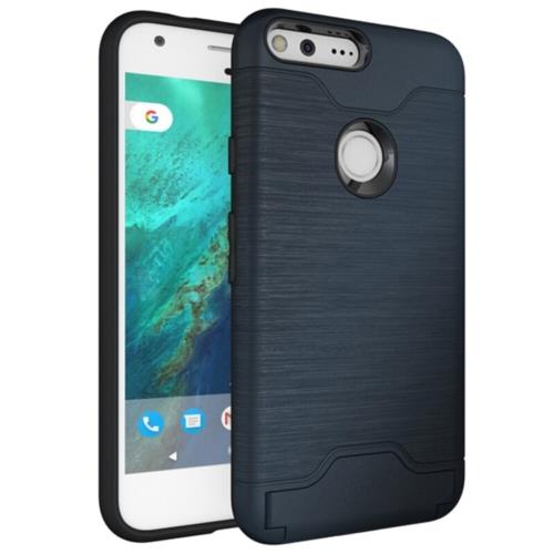 Google Pixel XL Coque Protection Plastique Bleu Effet brossé ALS17634