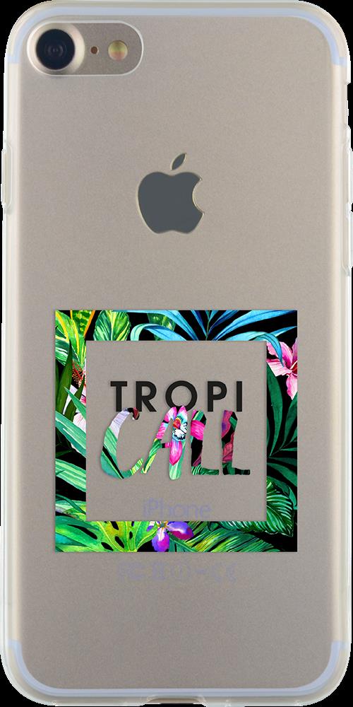 Coque semi-rigide transparente Tropi Call pour iPhone 7