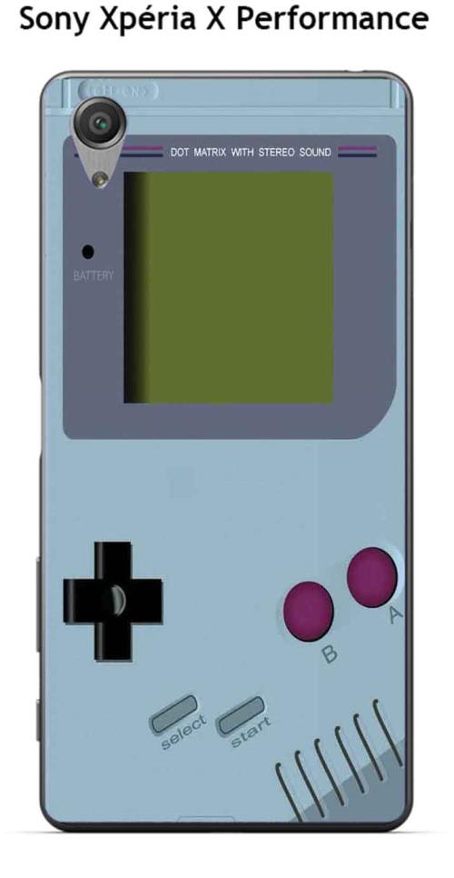 Coque Sony Xpéria X Performance design Game Boy Aquamarine