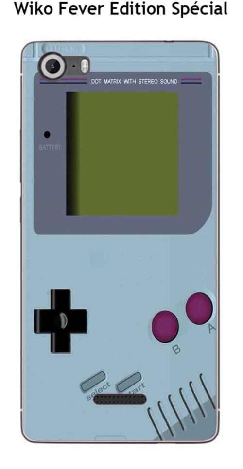 Coque Wiko Fever édition Spéciale design Game Boy Aquamarine