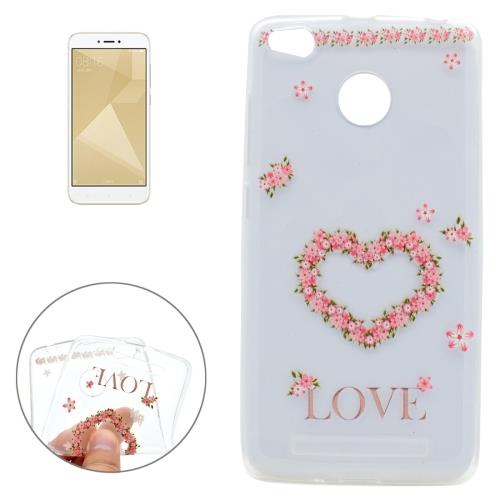 Xiaomi Redmi 4X Coque Protection TPU love fleurs rose ALS18592