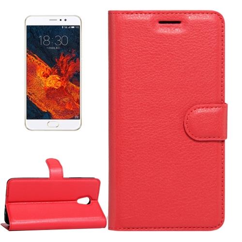 Meizu PRO 6 Plus Housse Etui Cuir PU Rouge Texture Litchi