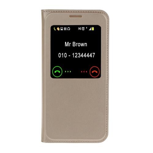 Samsung Galaxy J7 Prime Housse Etui Cuir PU Doré Texture Litchi