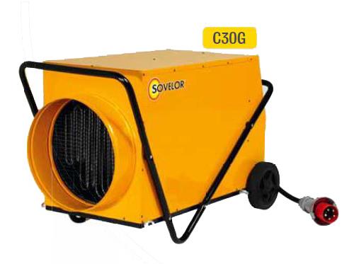 Sovelor - Chauffage air pulsé mobile sur roues gainable électrique 30 kW - C30G