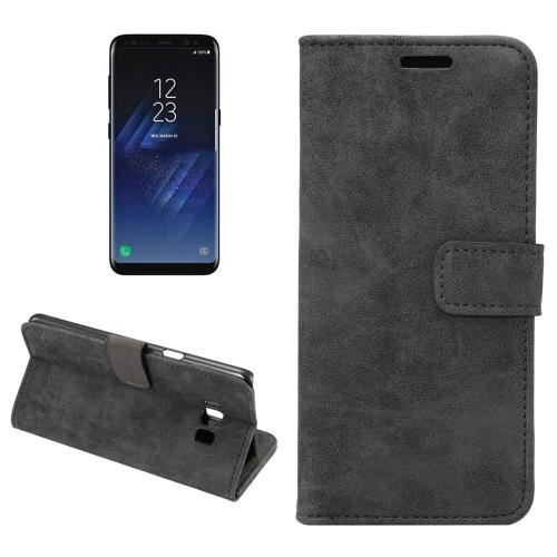 Galaxy S8 Plus Housse Etui Cuir PU Noir Effet peau mouton