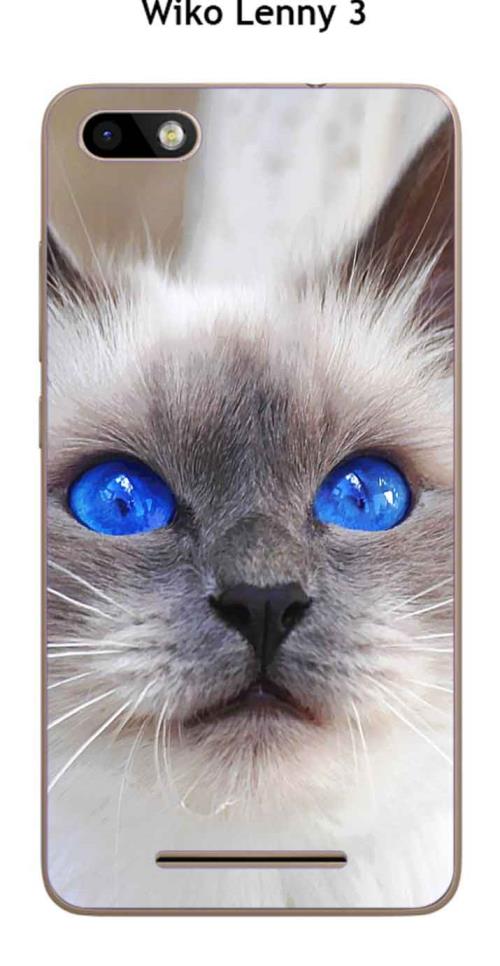 Coque Wiko Lenny 3 design Chat siamois aux yeux bleus