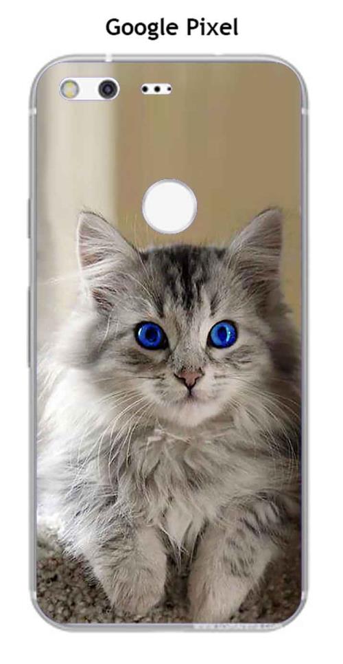 Coque Google Pixel design Chaton aux yeux bleus