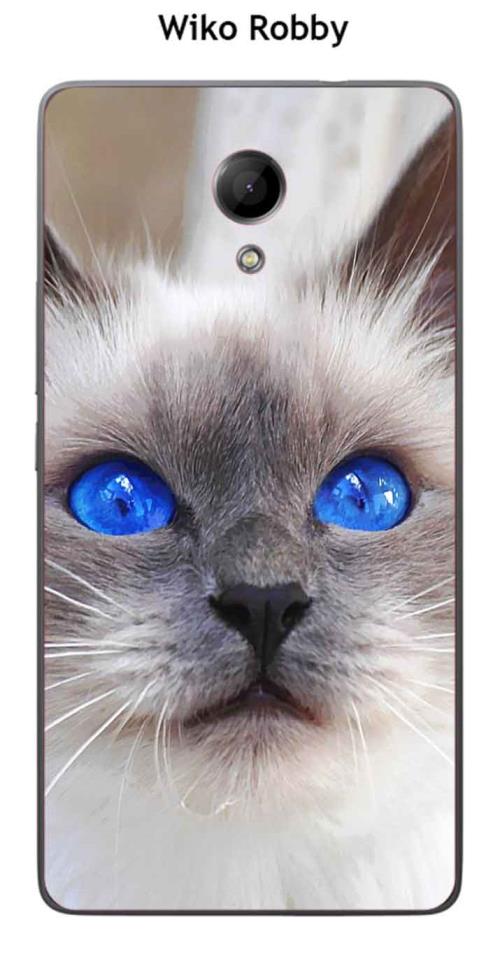 Coque Wiko Robby design Chat siamois aux yeux bleus