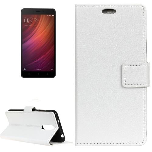 Xiaomi Redmi Note 4X Housse Etui Cuir PU Blanc Texture Litchi ALS18638