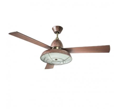 Leds C4 Ventilateur De Plafond Lumineux Vintage Marron
