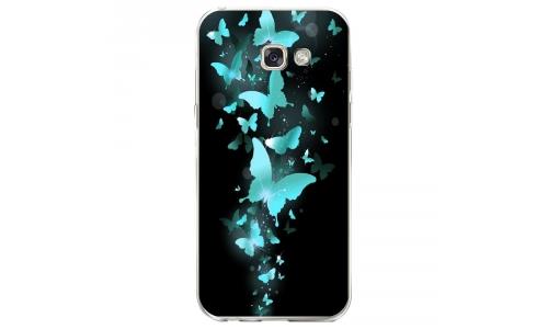 Coque souple pour Samsung Galaxy A5-2017 SM-A520F avec impression Motifs papillons bleus