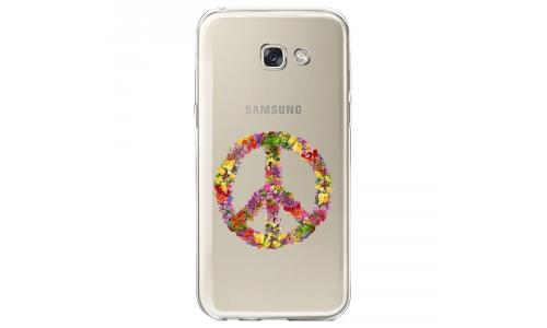 Coque souple pour Samsung Galaxy A5-2017 SM-A520F avec impression Motifs Peace and Love fleuri