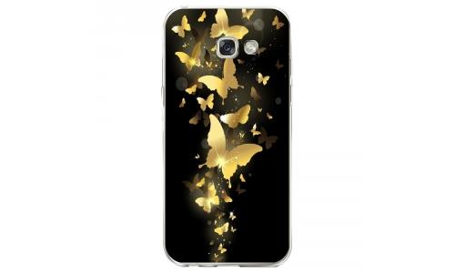 Coque souple pour Samsung Galaxy A5-2017 SM-A520F avec impression Motifs papillons dorés