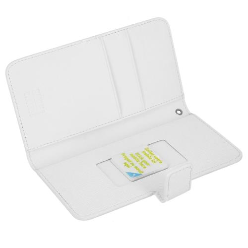 Housse Portefeuille a fixation coulissante universel taille max 172 x 90 mm - Blanc