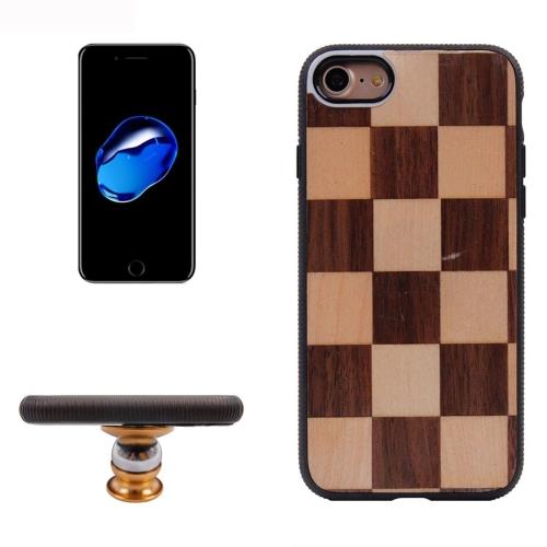 iPhone 7 Coque Protection Plastique Noir Impression Bois Bumper Silicone 5