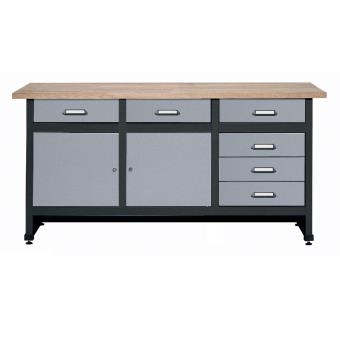 Kupper Etabli 2 Portes Et 6 Tiroirs Gris Rangement De L