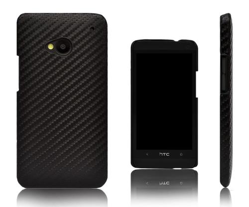Xcessor Fibre de Carbone Dur Dos Étui Coque Pour HTC One. Noir